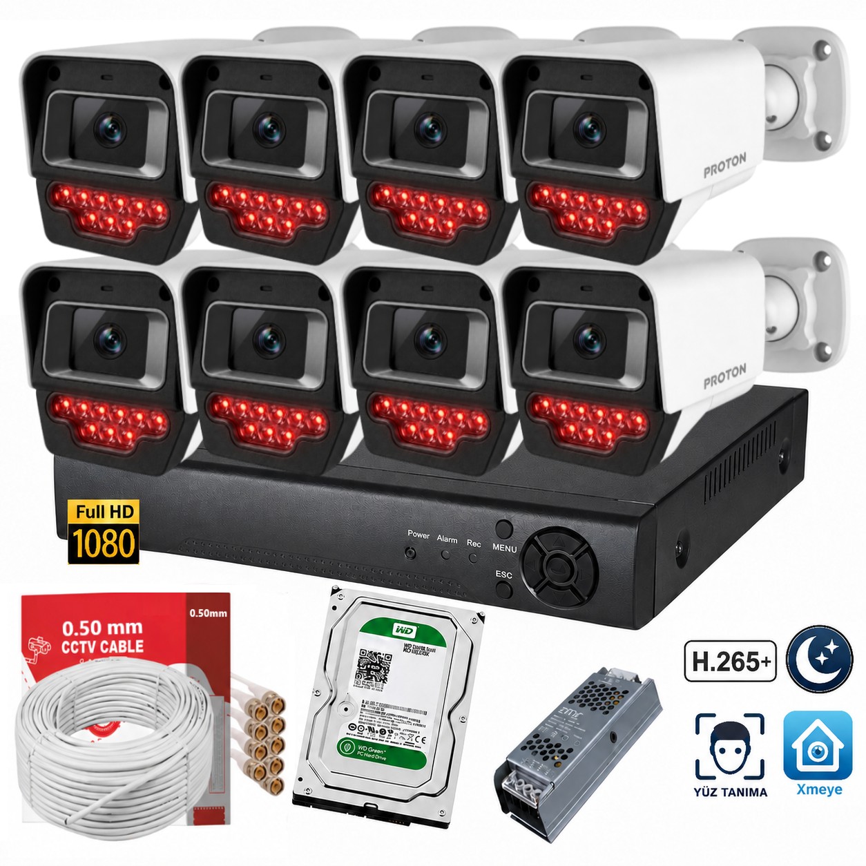 8 Kameralı Paket Güvenlik Kamerası Seti 8 Kameralı Paket Güvenlik Kamerası Seti
