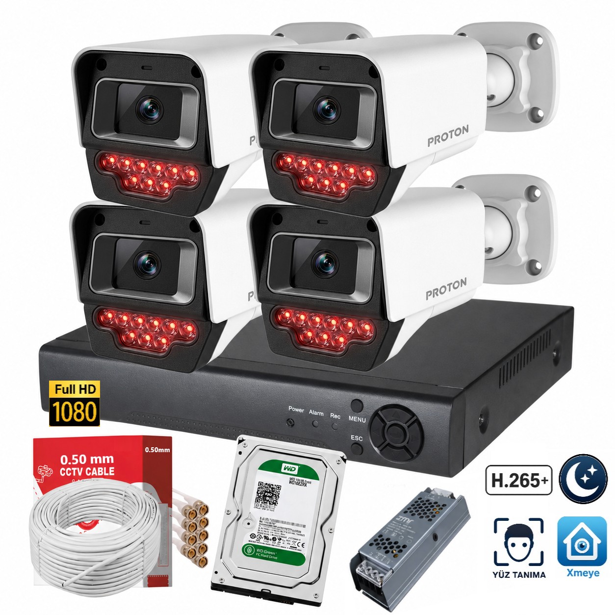 4 Kameralı Set Güvenlik Kamerası 4 Kameralı Set Güvenlik Kamerası