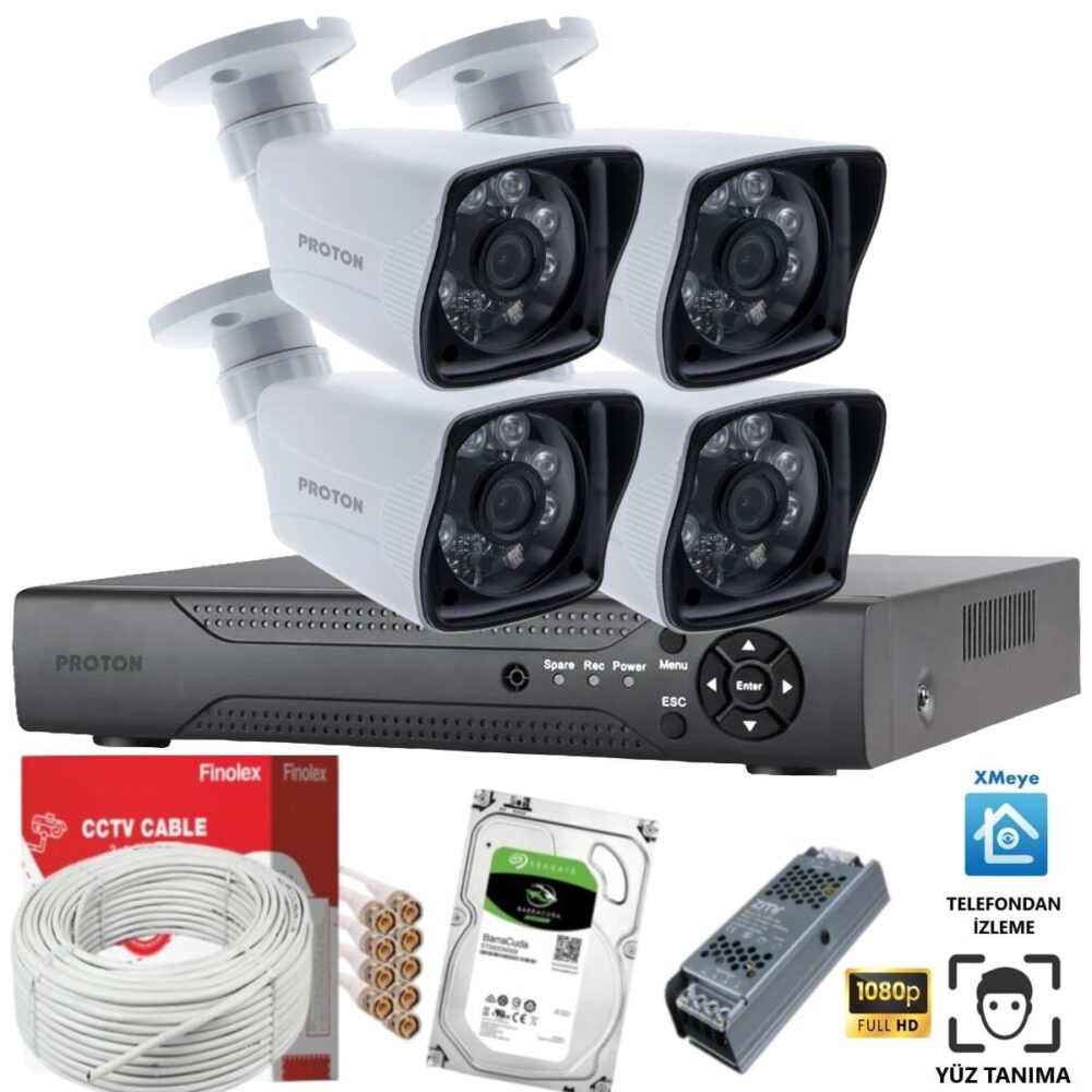 4 Kameralı Set Güvenlik Kamerası
