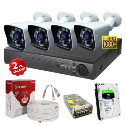 4 Kameralı Set Güvenlik Kamerası