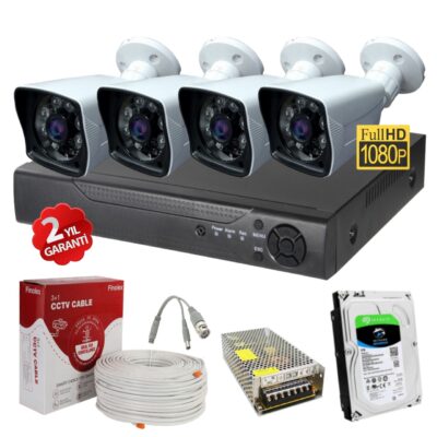 4 Kameralı Set Güvenlik Kamerası