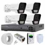 70K Renkli Gece Görüşlü 5MP Full HD 4 Kameralı Güvenlik Kamerası Seti