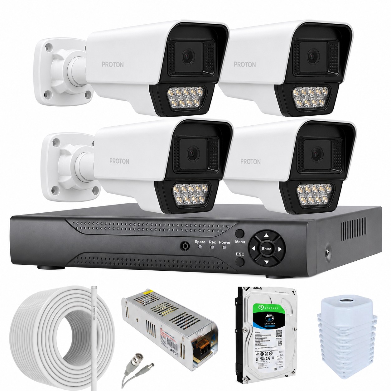 70K Renkli Gece Görüşlü 5MP Full HD 4 Kameralı Güvenlik Kamerası Seti 70K Renkli Gece Görüşlü 5MP Full HD 4 Kameralı Güvenlik Kamerası Seti