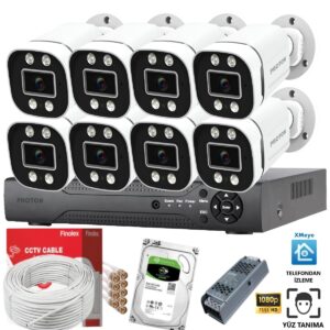 Proton Renkli Gece Görüşlü 8 Kameralı Set