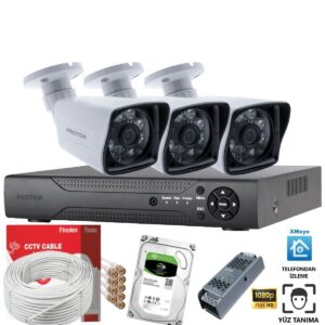 3 Kameralı Paket Güvenlik Kamera Seti