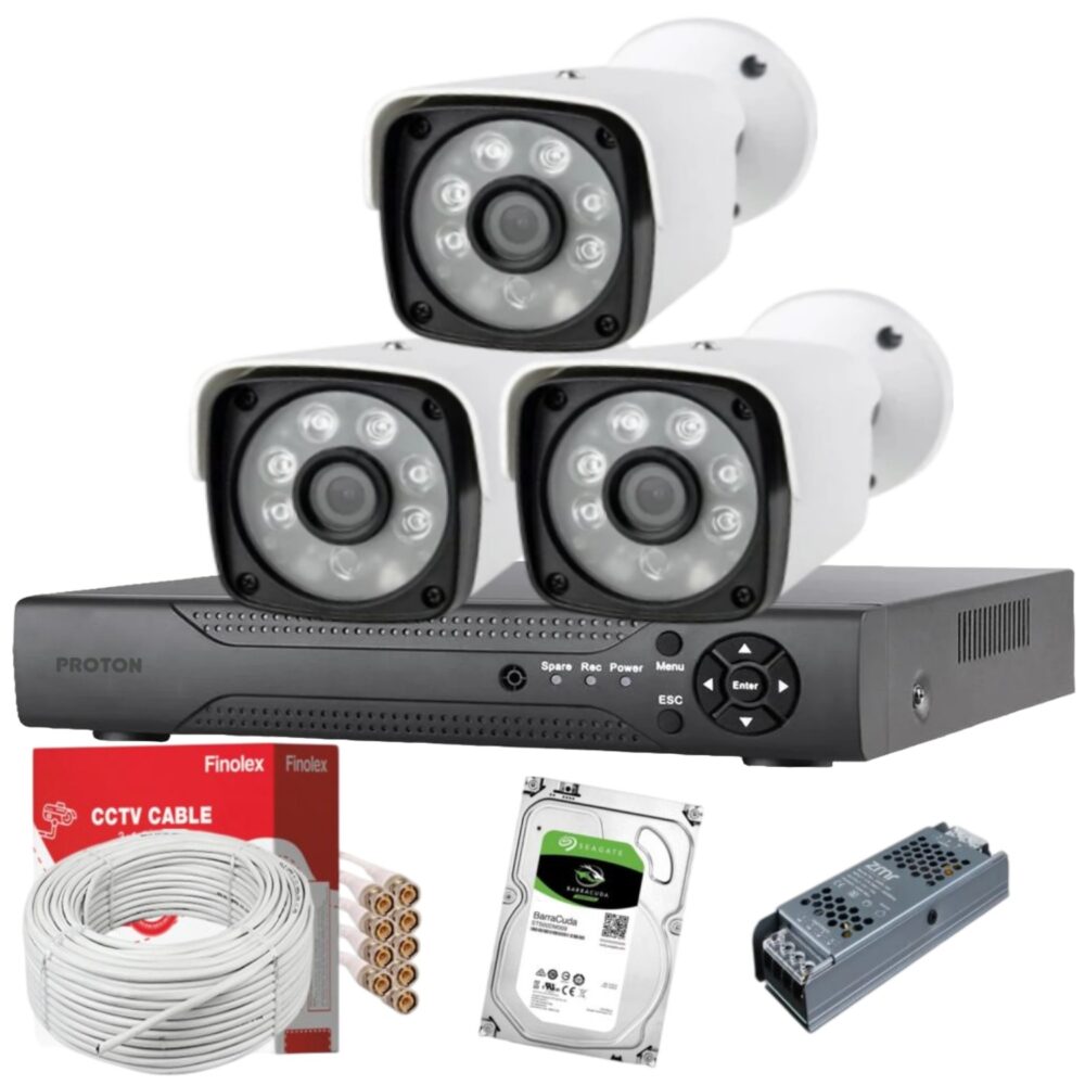 3 Kameralı Paket Güvenlik Kamera Seti