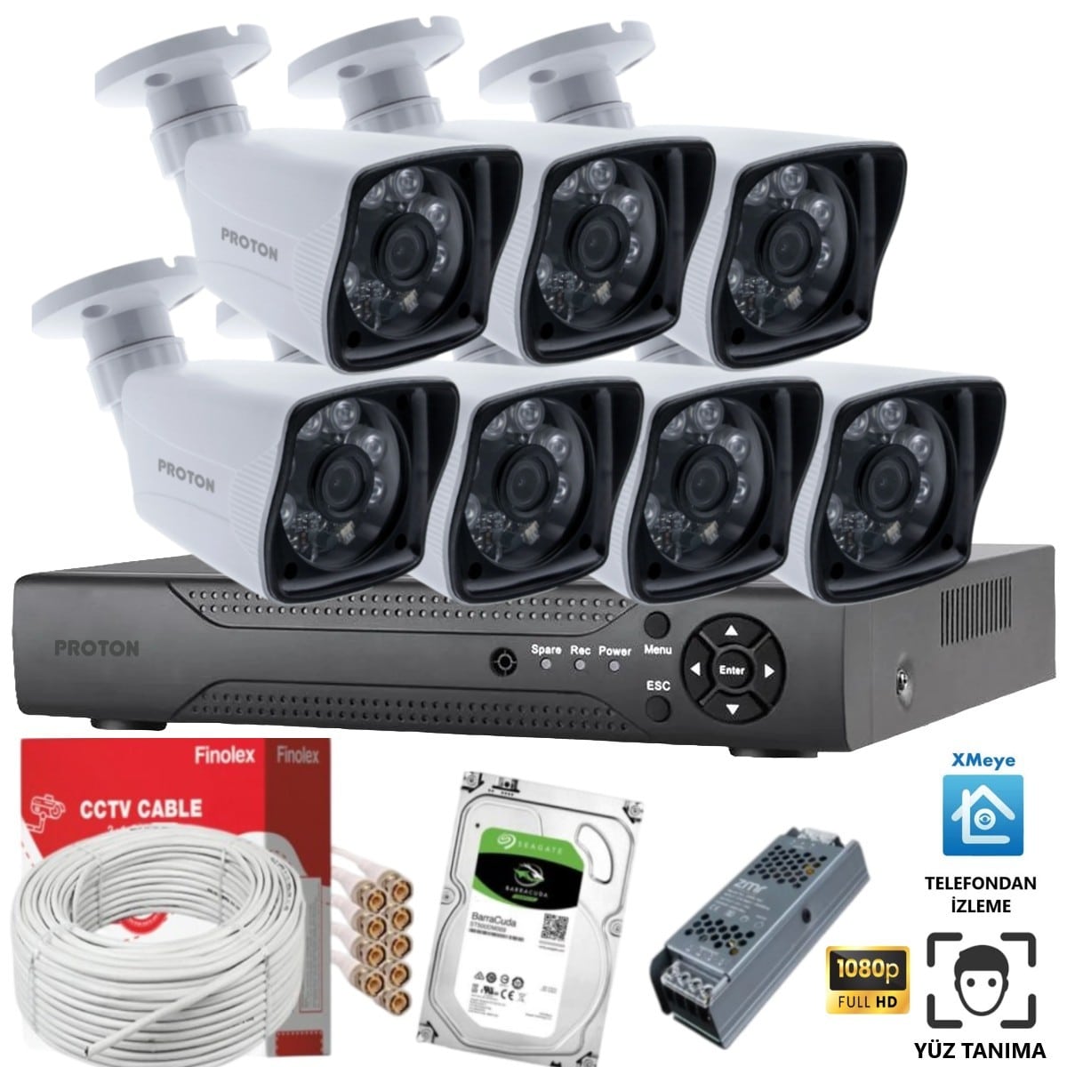 7 Kameralı Paket Güvenlik Kamerası Seti 7 Kameralı Paket Güvenlik Kamerası Seti