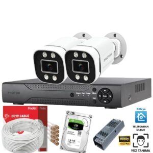 Proton Renkli Gece Görüşlü 2 Kameralı Set