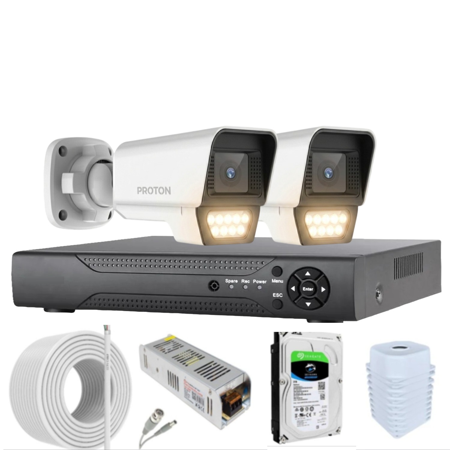 70K Renkli Gece Görüşlü 5MP Full HD 2 Kameralı Güvenlik Kamera Seti 70K Renkli Gece Görüşlü 5MP Full HD 2 Kameralı Güvenlik Kamera Seti