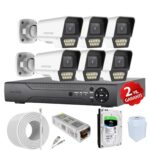 70K Renkli Gece Görüşlü 5MP Full HD 6 Kameralı Güvenlik Kamera Seti