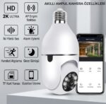 Proton Ampul Duya Takılan Kablosuz Wifi Akıllı Güvenlik Kamerası