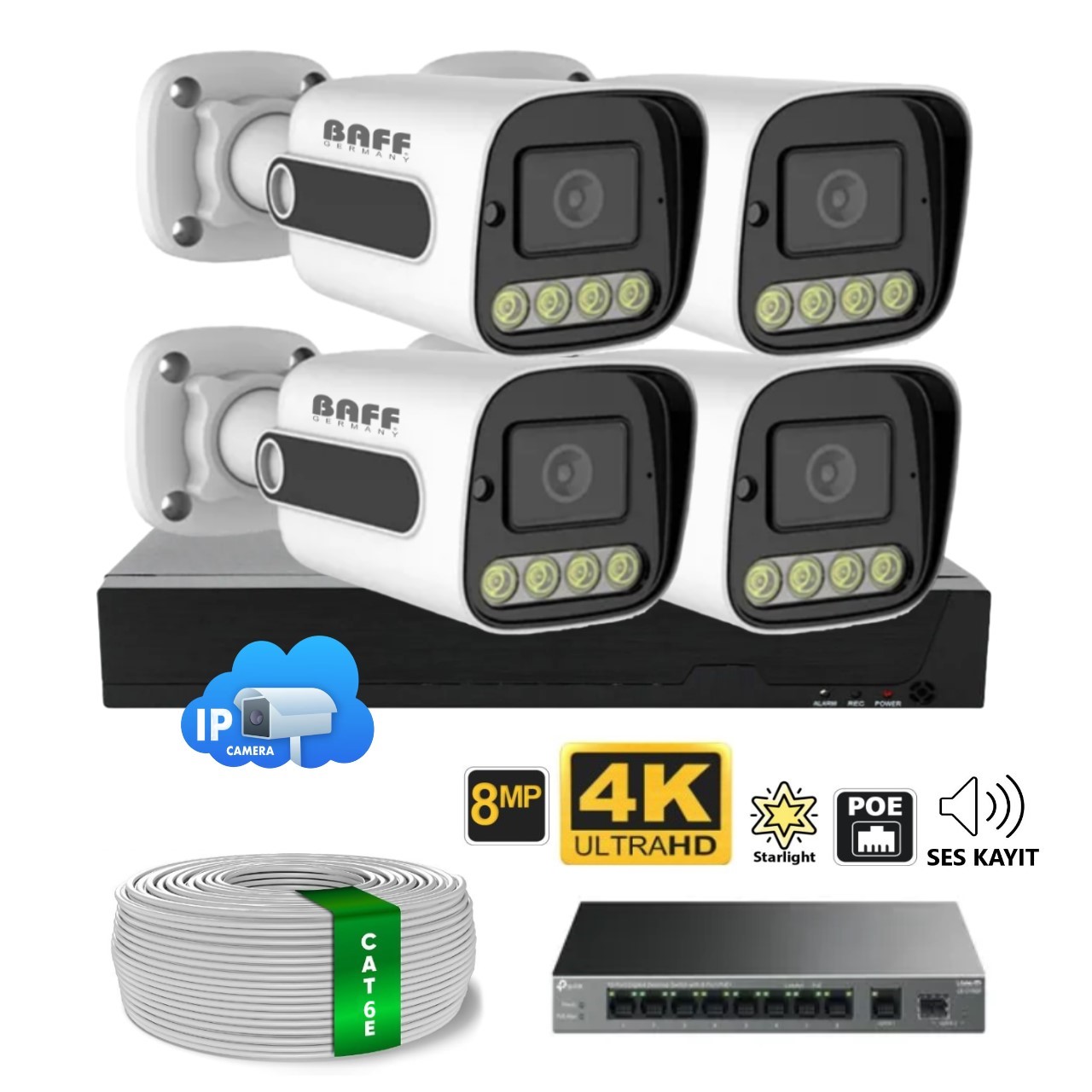 Poe Berwachungskamera Set 4 2 0mp Ip Kamera Au En Ihnen 4 Kanal Nvr