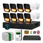 Proton 8 Kameralı Mikrofonlu Sesli 4K POE IP Kamera Seti