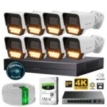 Proton 8 Kameralı Mikrofonlu Sesli 4K POE IP Kamera Seti