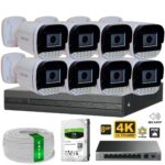 Proton 8 Kameralı Mikrofonlu Sesli 4K POE IP Kamera Seti