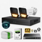 Proton 2 Kameralı Mikrofonlu Sesli 4K POE IP Kamera Seti
