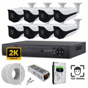 8 Kameralı AHD PRO Yüz Tanımalı Güvenlik Kamerası Seti