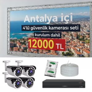 Antalya Kurulum Dahil 4 Güvenlik Kameralı Set