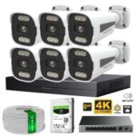 Proton 6 Kameralı Mikrofonlu Sesli 4K POE IP Kamera Seti