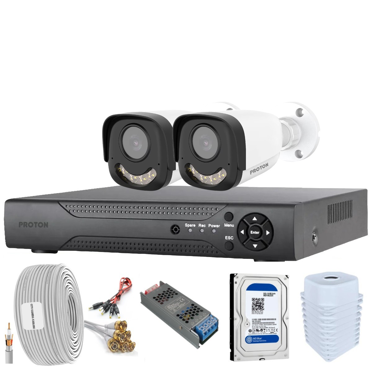 EKO 2 Kameralı Gece Görüşlü Full HD Güvenlik Kamera Seti EKO 2 Kameralı Gece Görüşlü Full HD Güvenlik Kamera Seti