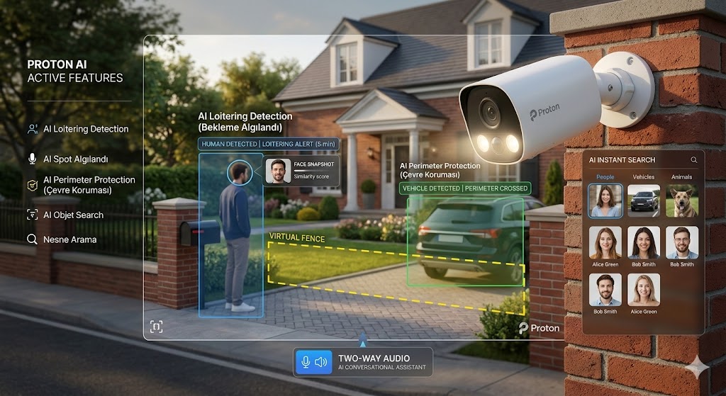 proton yapay zeka güvenlik kamerası