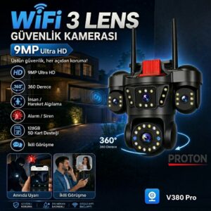 3 Lens PRO Wİ-Fİ Güvenlik Kamerası